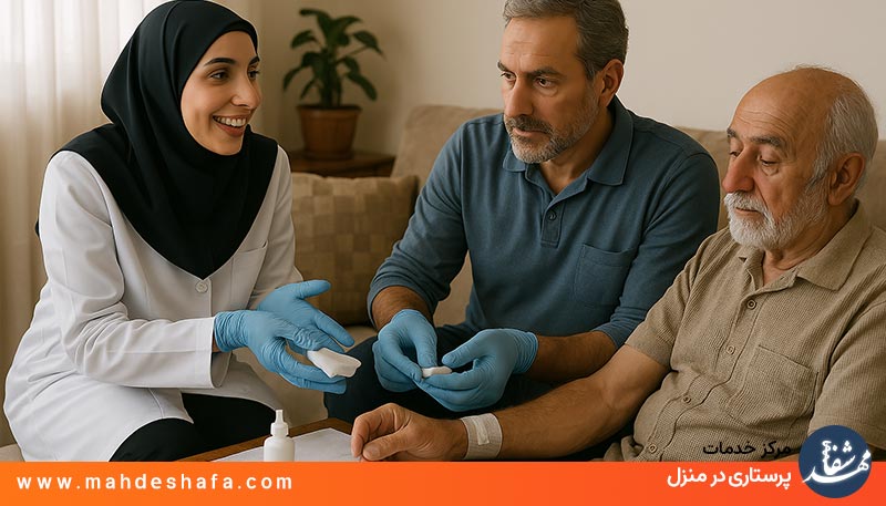 پانسمان-زخم-دیابتی-در-منزل-توسط-پرستار-حرفه‌ای-در-تهران